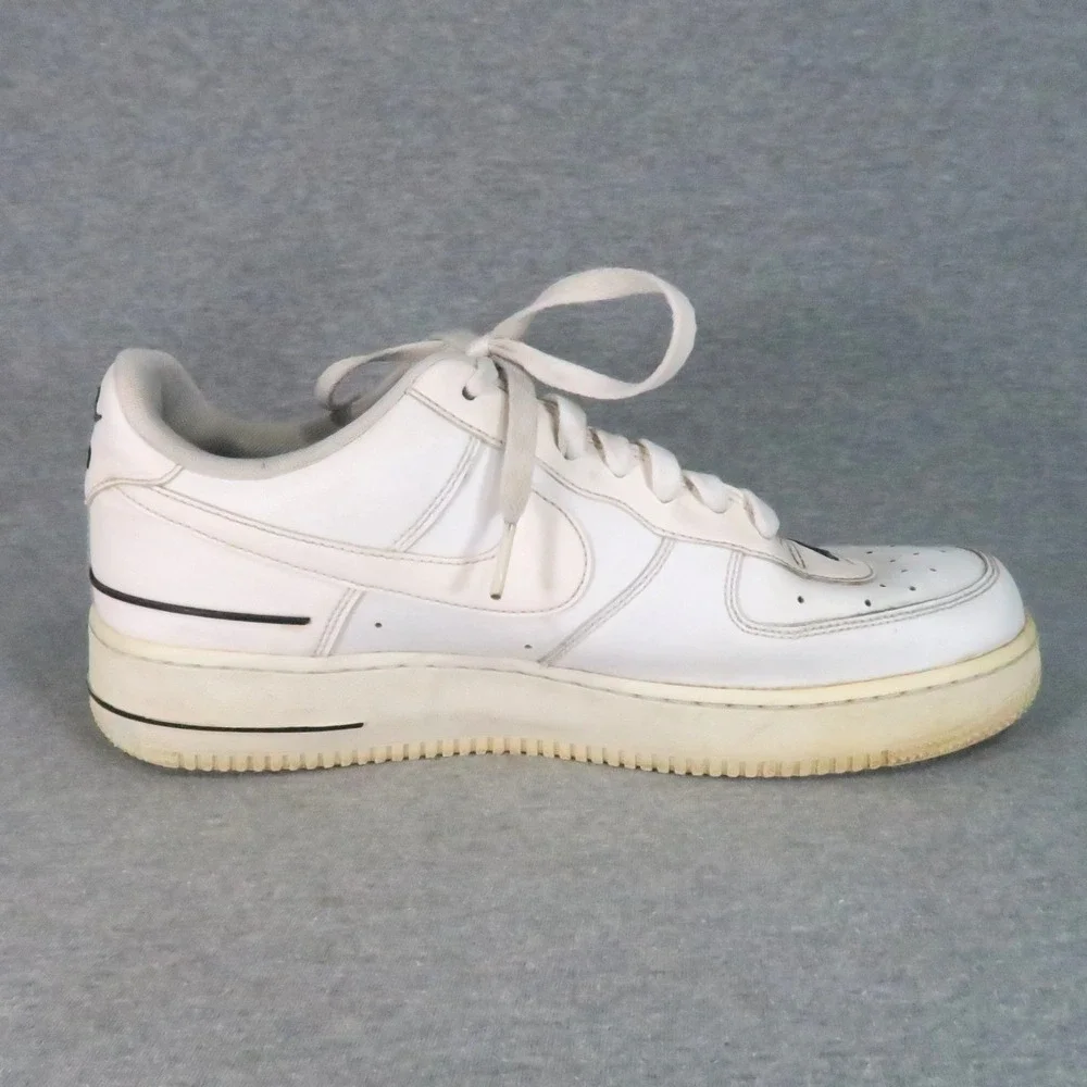 Nike Air Force 1 '07 LV8 Double Air Shoes Mens 10 White Black Low Top CJ1379-100